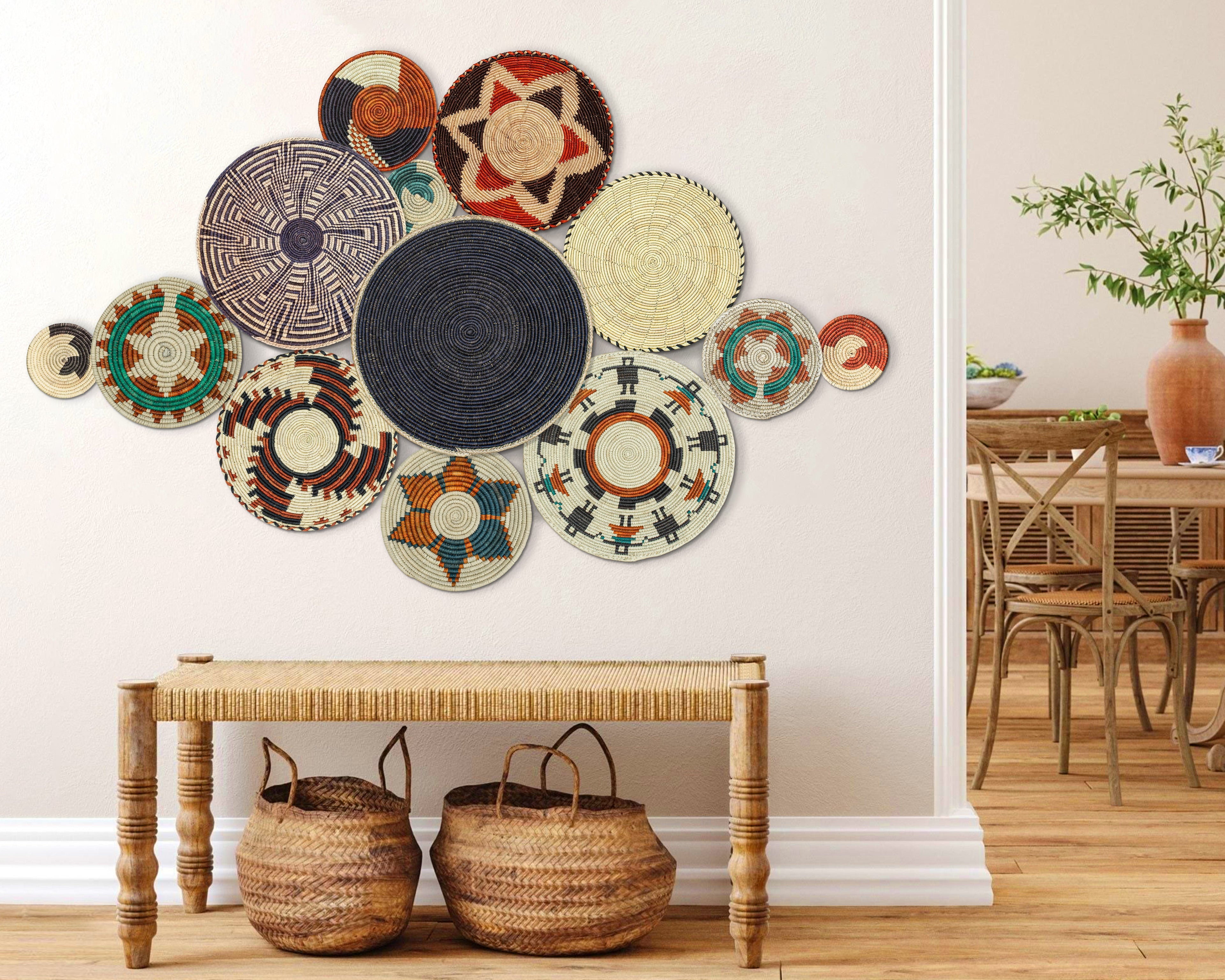 Set of 13 Handwoven wall baskets SET-158-13 N