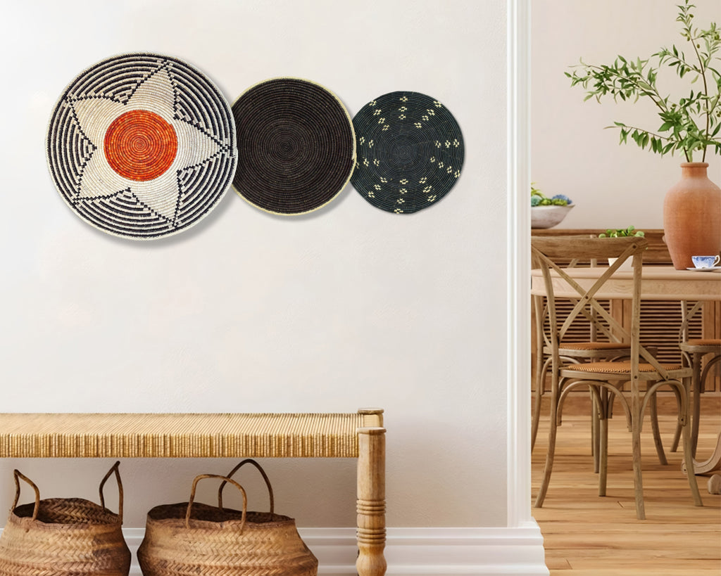 Set of 3 Handwoven wall baskets SET-205-3 N