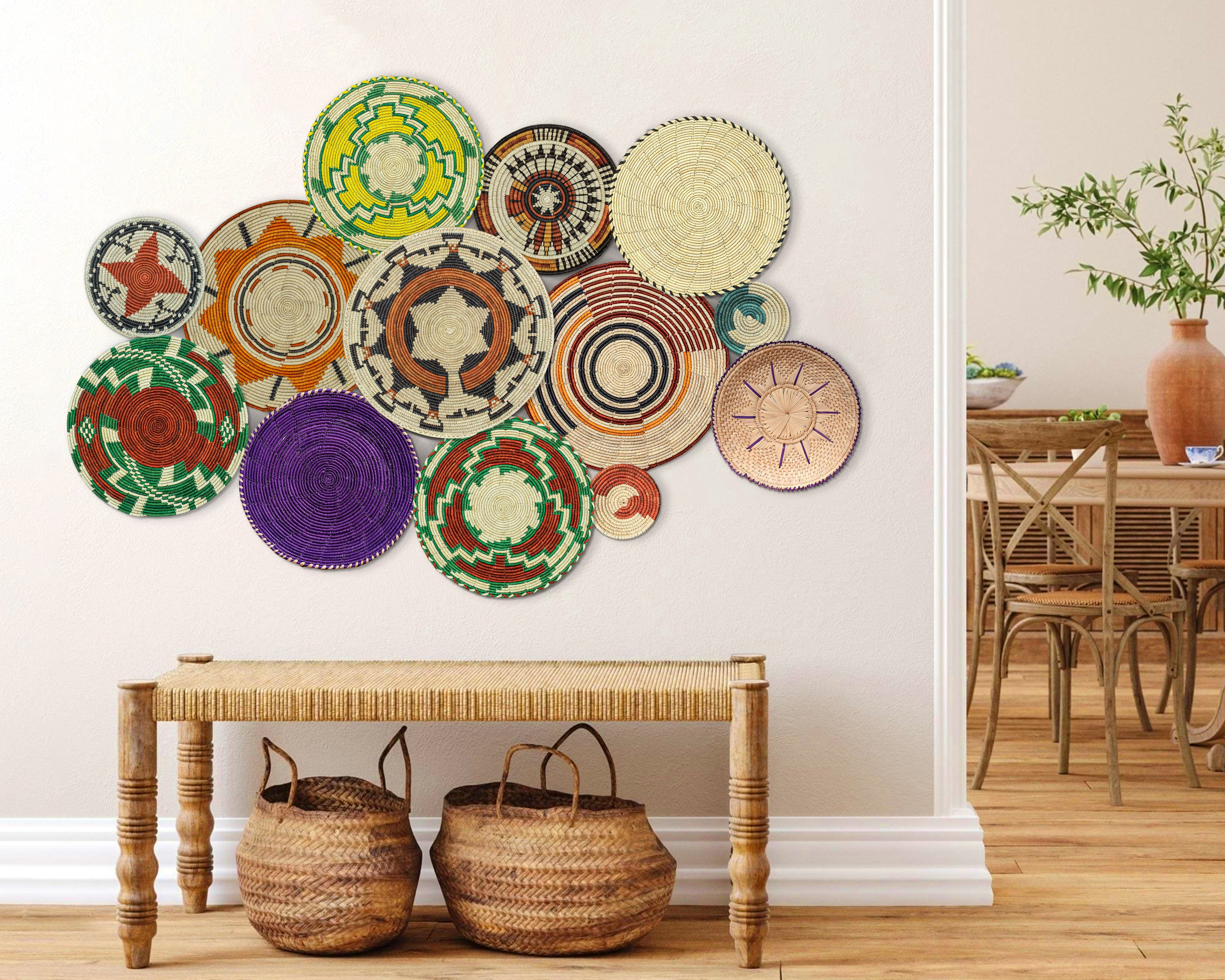 Set of 13 Handwoven wall baskets SET-154-13 N