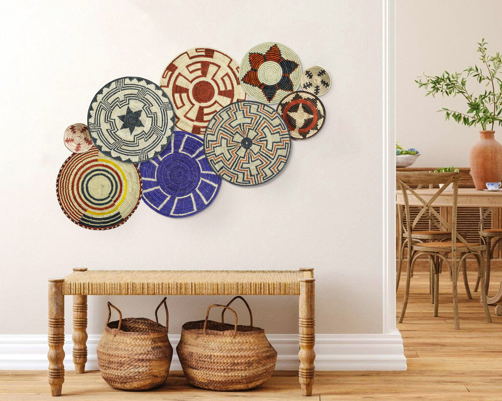 Set of 9 Handwoven wall baskets SET-2-9 N