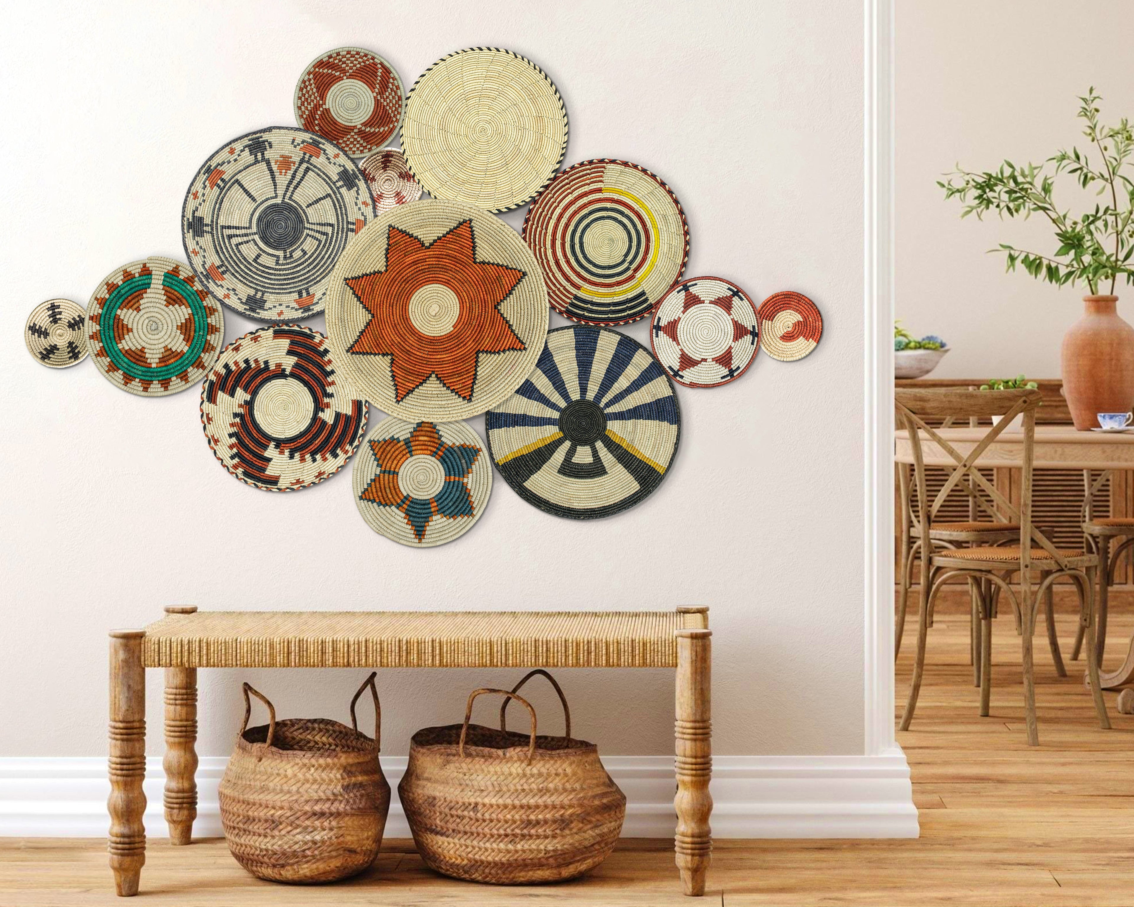 Set of 13 Handwoven wall baskets SET-159-13 N