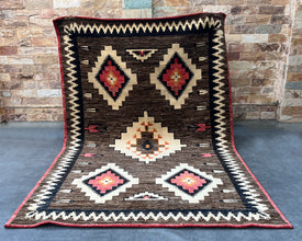 Four Corners Navajo Inspired Hand-Knotted Carpet - 6x9 ft