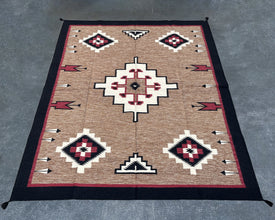 Ancestral Arrows Large Southwestern-Inspired Wool Dhurrie - 8x10 ft