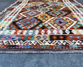 Afghan Maimana Wool Kilim - 7x5 ft