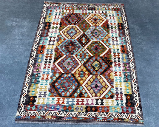 Afghan Maimana Wool Kilim - 7x5 ft KL-094-35