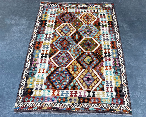 Afghan Maimana Wool Kilim - 7x5 ft