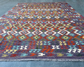 Afghan Maimana Wool Kilim - 12x8 ft