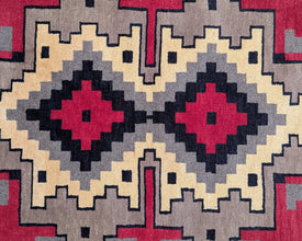 Two Grey Hills Navajo Inspired Hand-Knotted Carpet - 3x5 ft