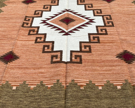 Arizona Two Hills Large Southwestern-Inspired Wool Dhurrie - 8x10 ft