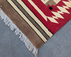 Two Grey Hills Navajo Inspired Hand-Knotted Carpet - 3x5 ft