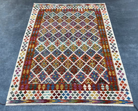 Afghan Maimana Wool Kilim - 8x6 ft