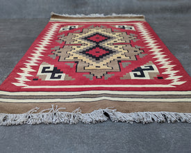 Two Grey Hills Navajo Inspired Hand-Knotted Carpet - 3x5 ft