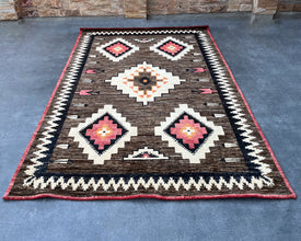 Four Corners Navajo Inspired Hand-Knotted Carpet - 6x9 ft