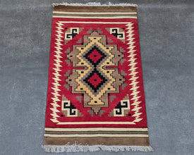 Two Grey Hills Navajo Inspired Hand-Knotted Carpet - 3x5 ft