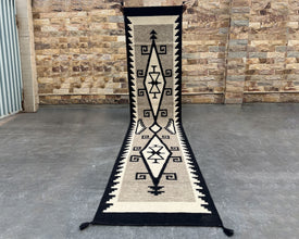 Midnight Mesa Flatweave Runner Rug – 2.5x12 ft