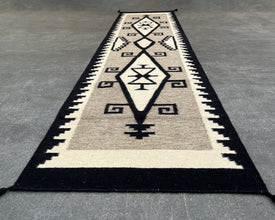 Midnight Mesa Flatweave Runner Rug – 2.5x12 ft