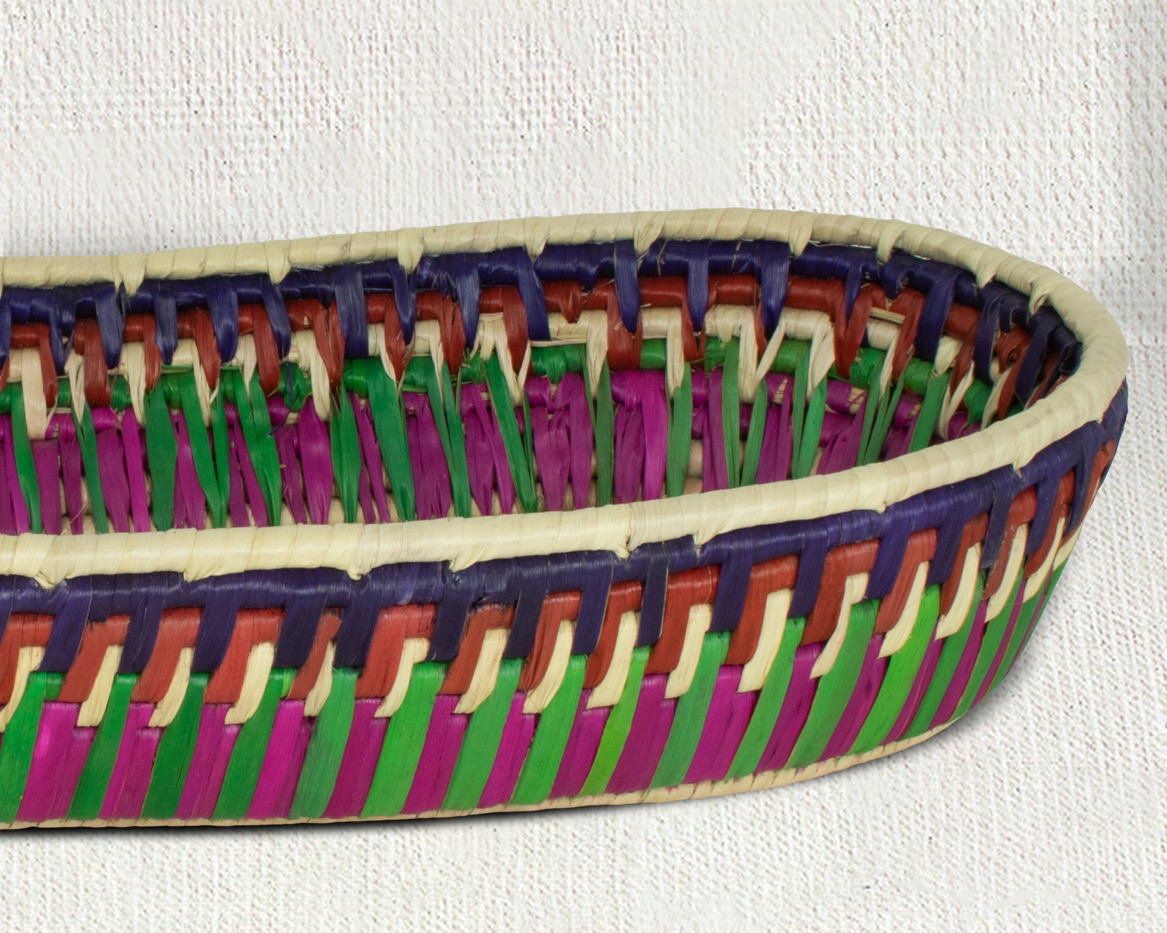 Multicolor Woven Oval Bread Tray OT-1005-L