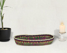 Multicolor Woven Table Basket