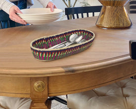 Multicolor Woven Table Basket