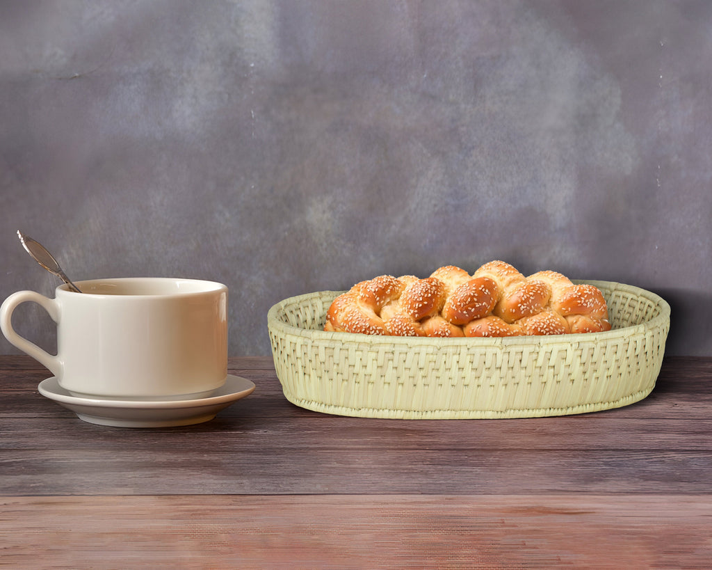 Natural Woven Oval Bread Tray OT-1001-L