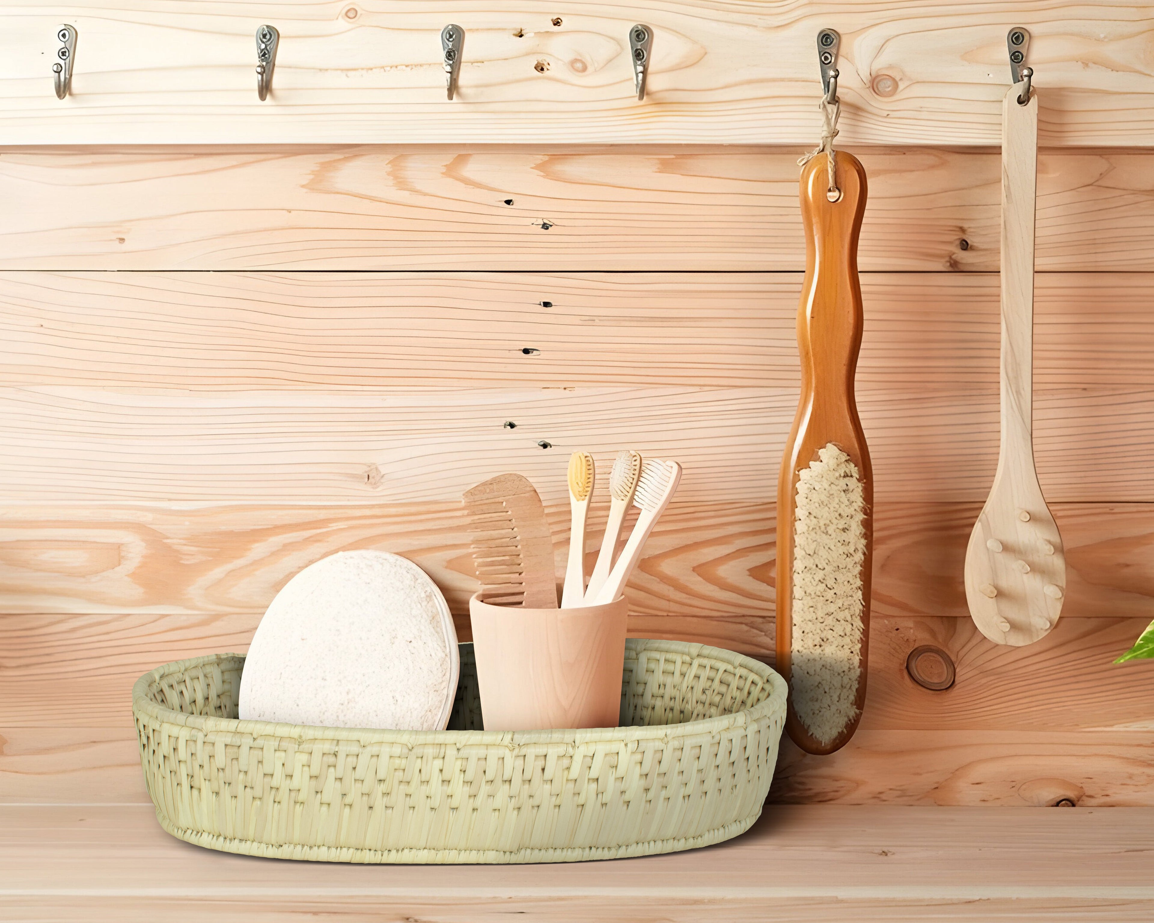 Natural Woven Oval Bread Tray OT-1001-L