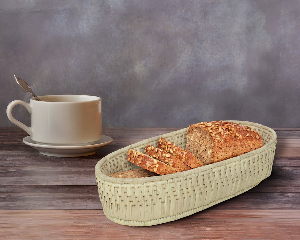 Natural Woven Oval Bread Tray OT-1001-L