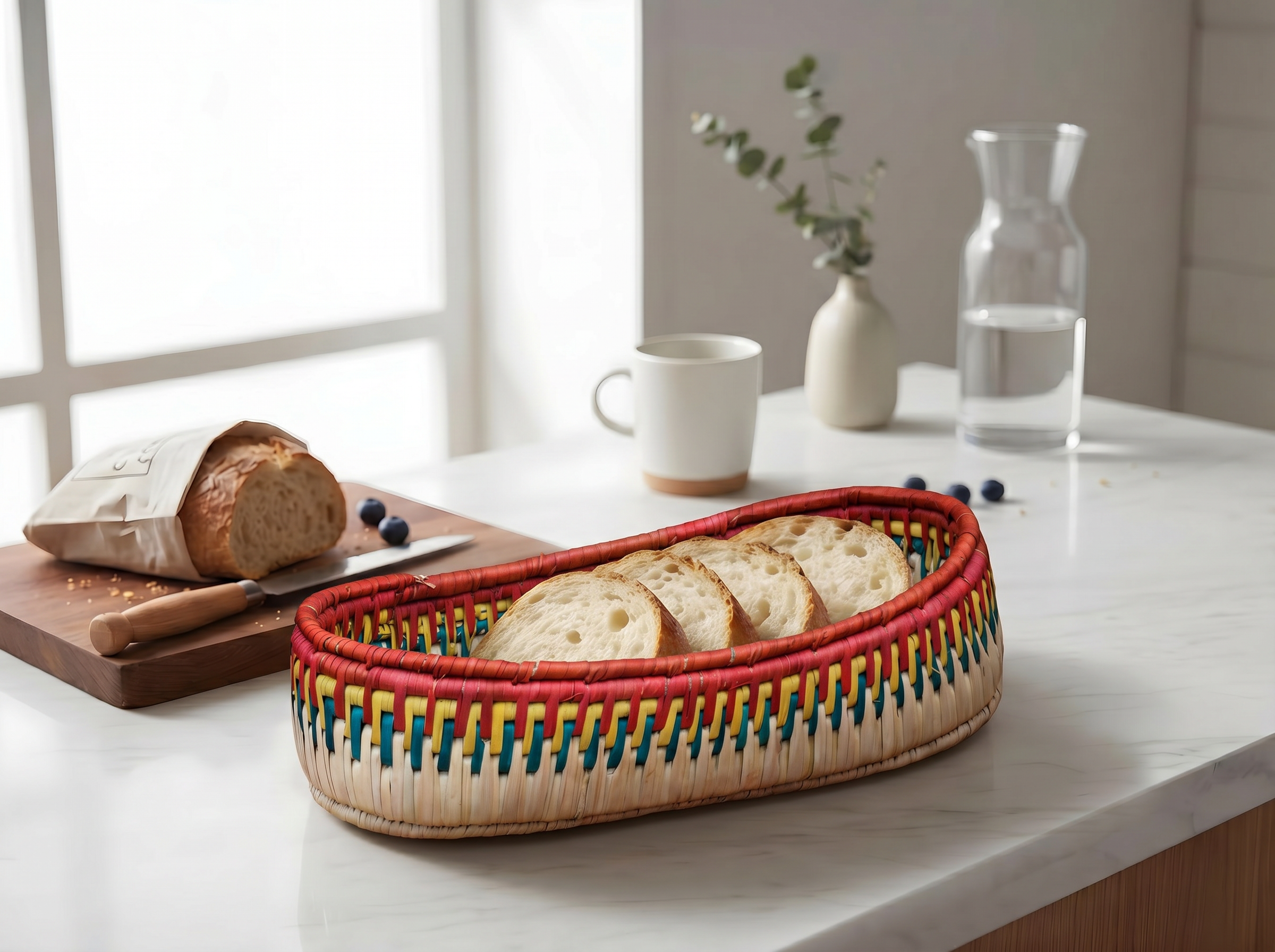Rustic Handwoven Oval Tortilla Basket