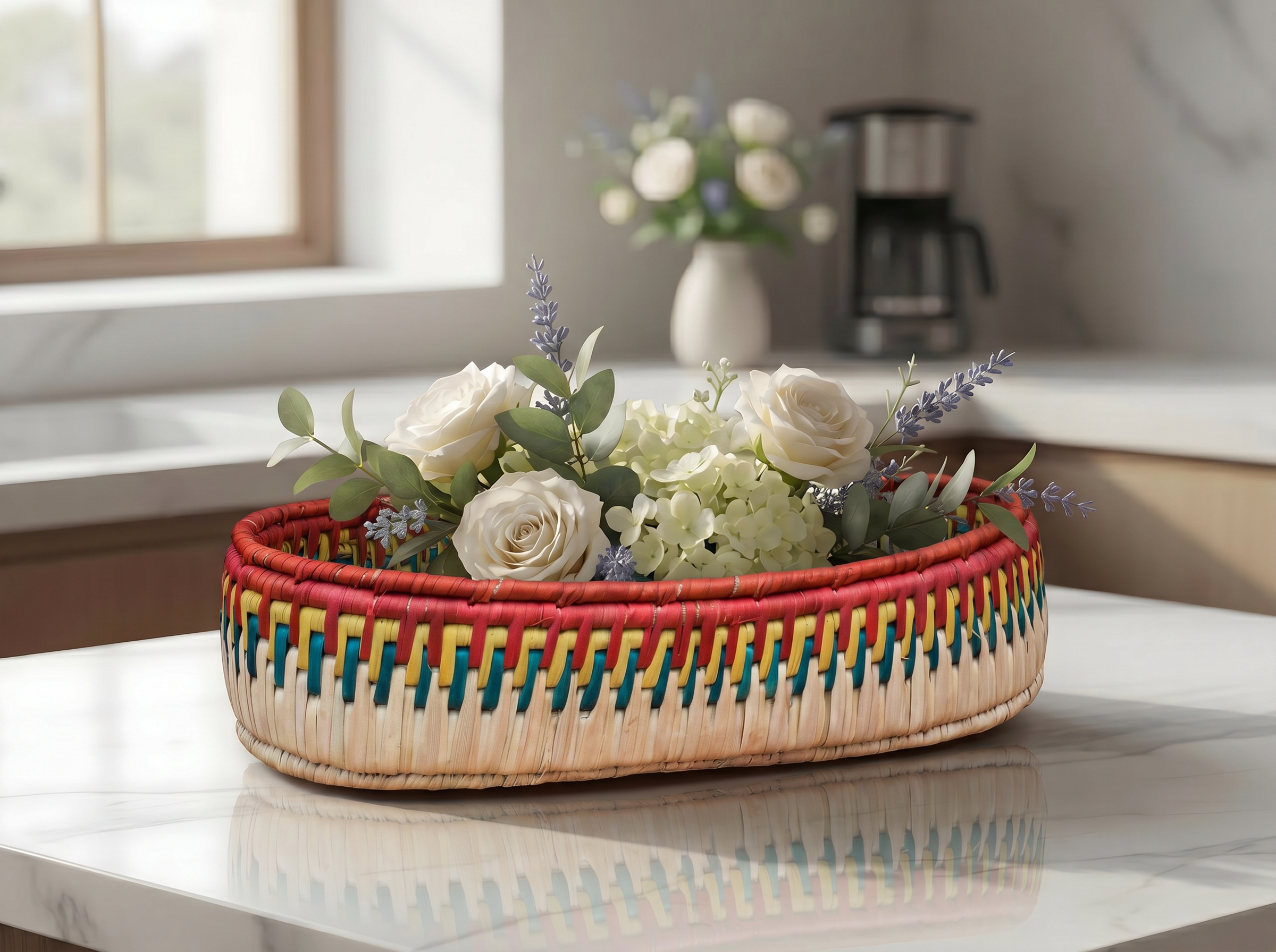 Rustic Handwoven Oval Tortilla Basket