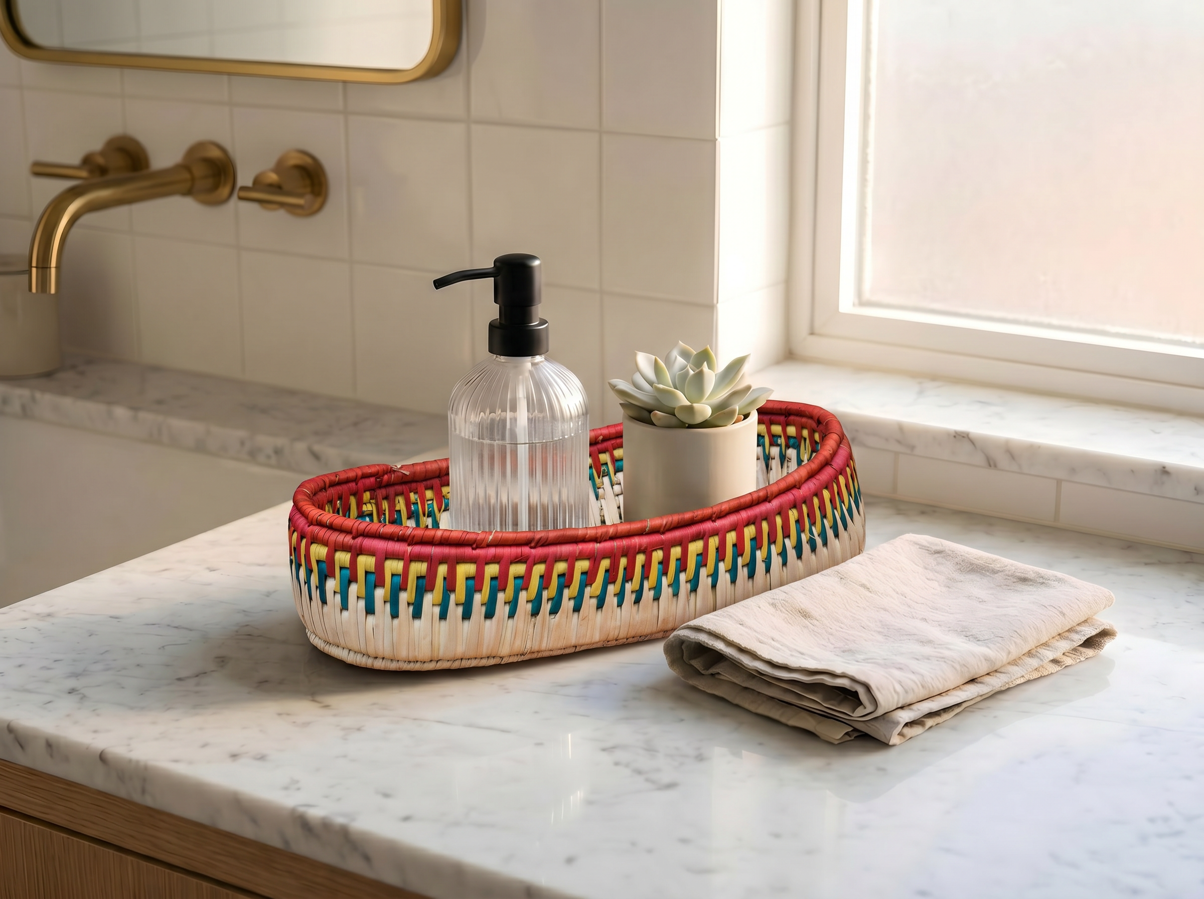 Rustic Handwoven Oval Tortilla Basket