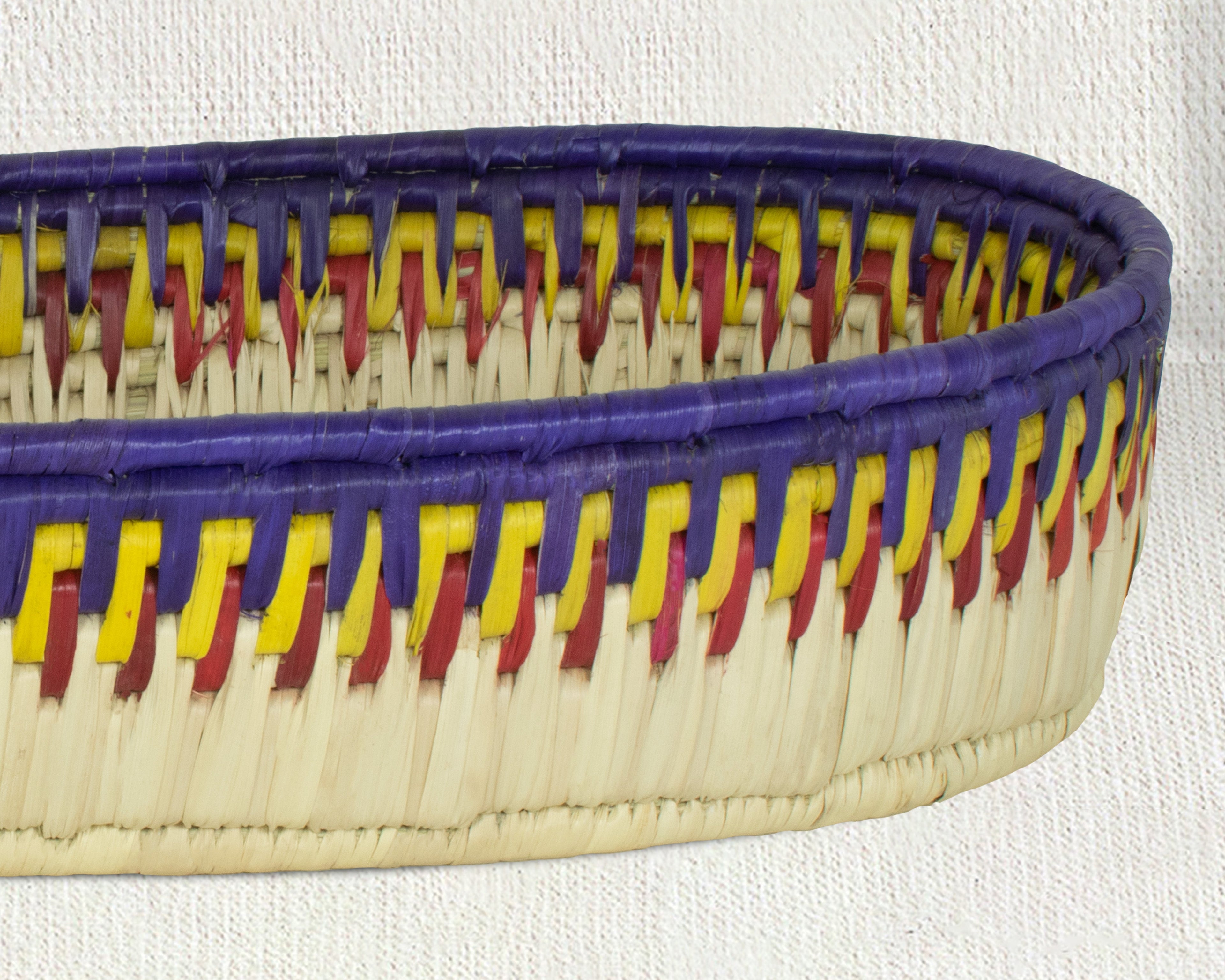 Purple & Yellow Woven Oval Bread Tray OT-1007-L