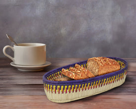 Purple & Yellow Woven Table Basket