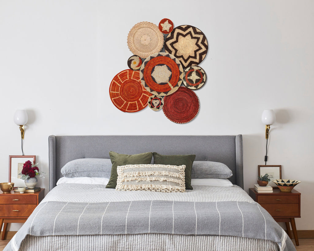 Set of 9 Handwoven wall baskets SET-12-9 N