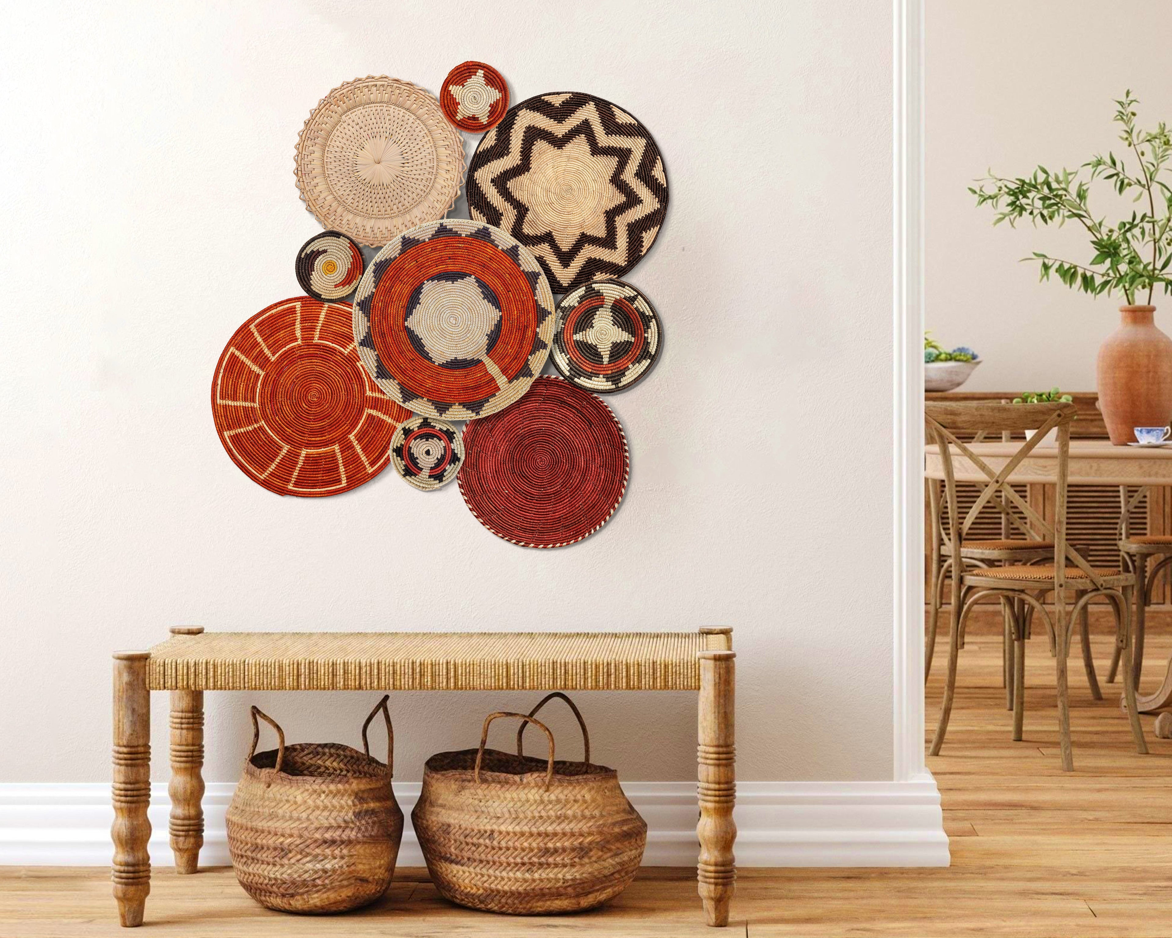 Set of 9 Handwoven wall baskets SET-12-9 N