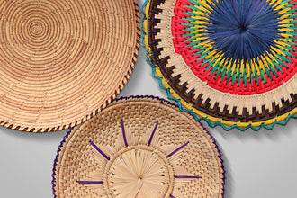 Set of 3 Boho Wall Hanging Baskets – Southwestern-Inspired Decorative Basket Wall Décor.