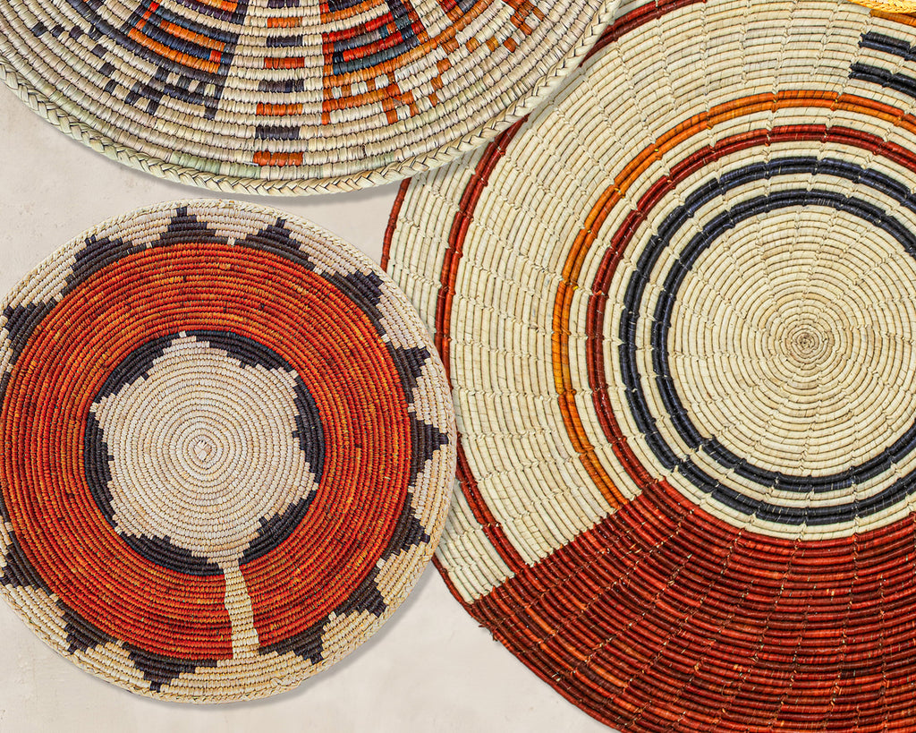 Set of 7 Handwoven wall baskets Set 36-7-N