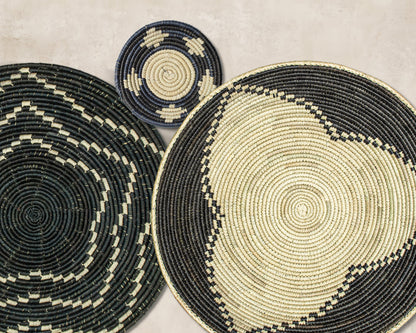 Set of 5 Handwoven wall baskets SET-54-5 N-2