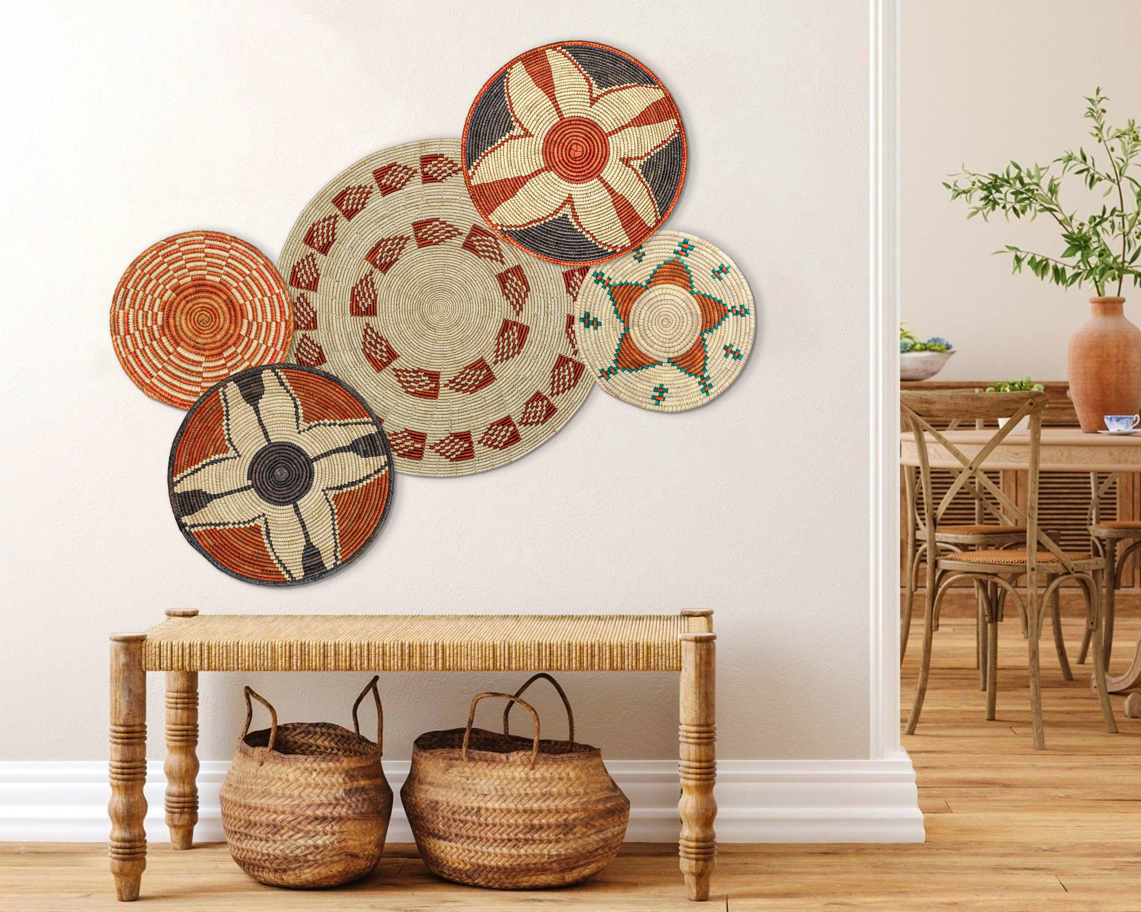 Set of 5 Handwoven wall baskets SET-60-5 N