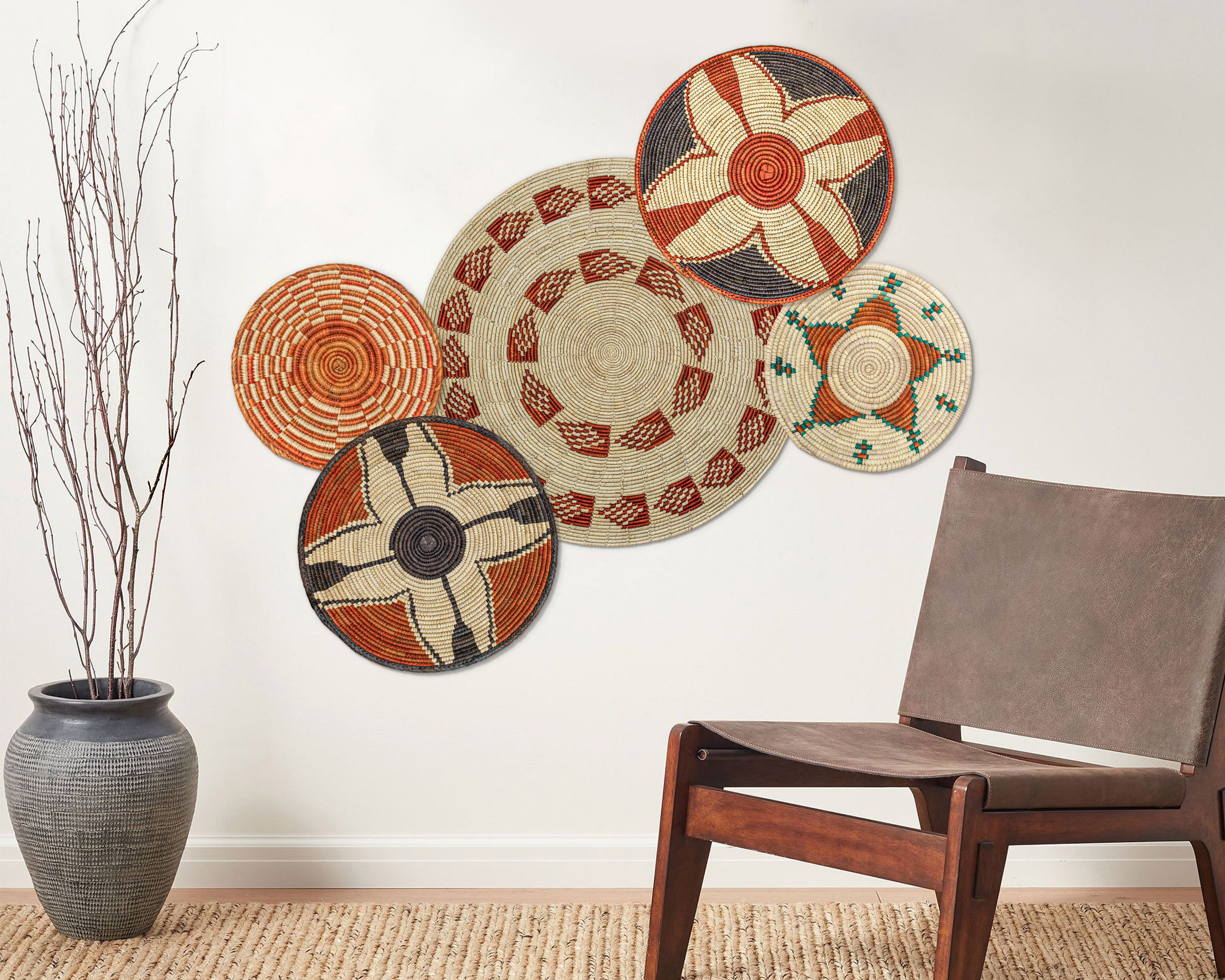 Set of 5 Handwoven wall baskets SET-60-5 N