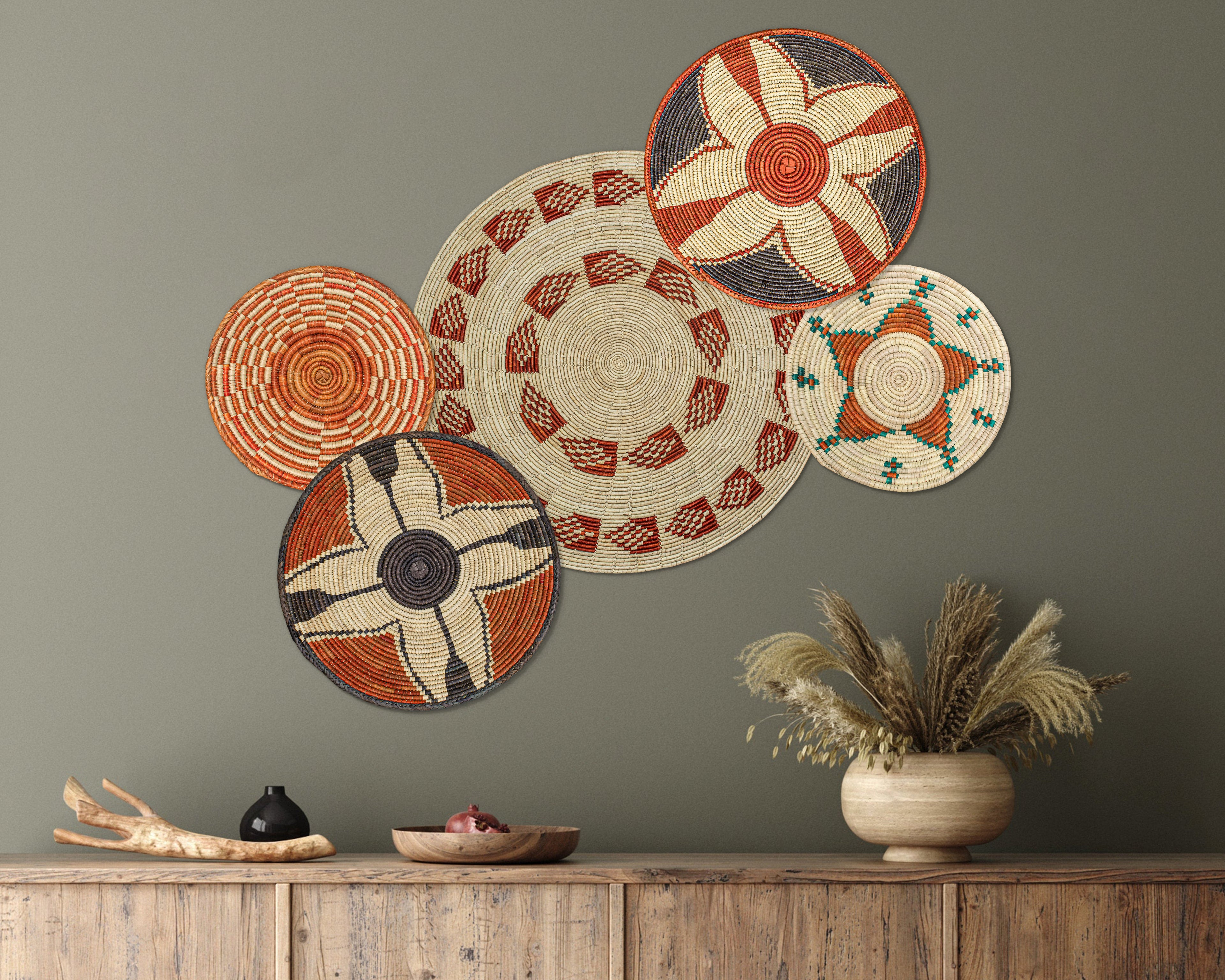 Set of 5 Handwoven wall baskets SET-60-5 N