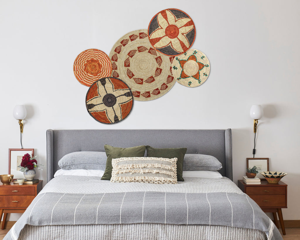 Set of 5 Handwoven wall baskets SET-60-5 N