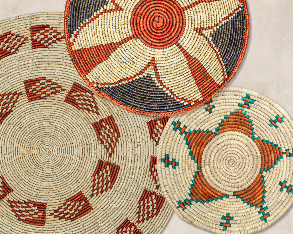 Set of 5 Handwoven wall baskets SET-60-5 N