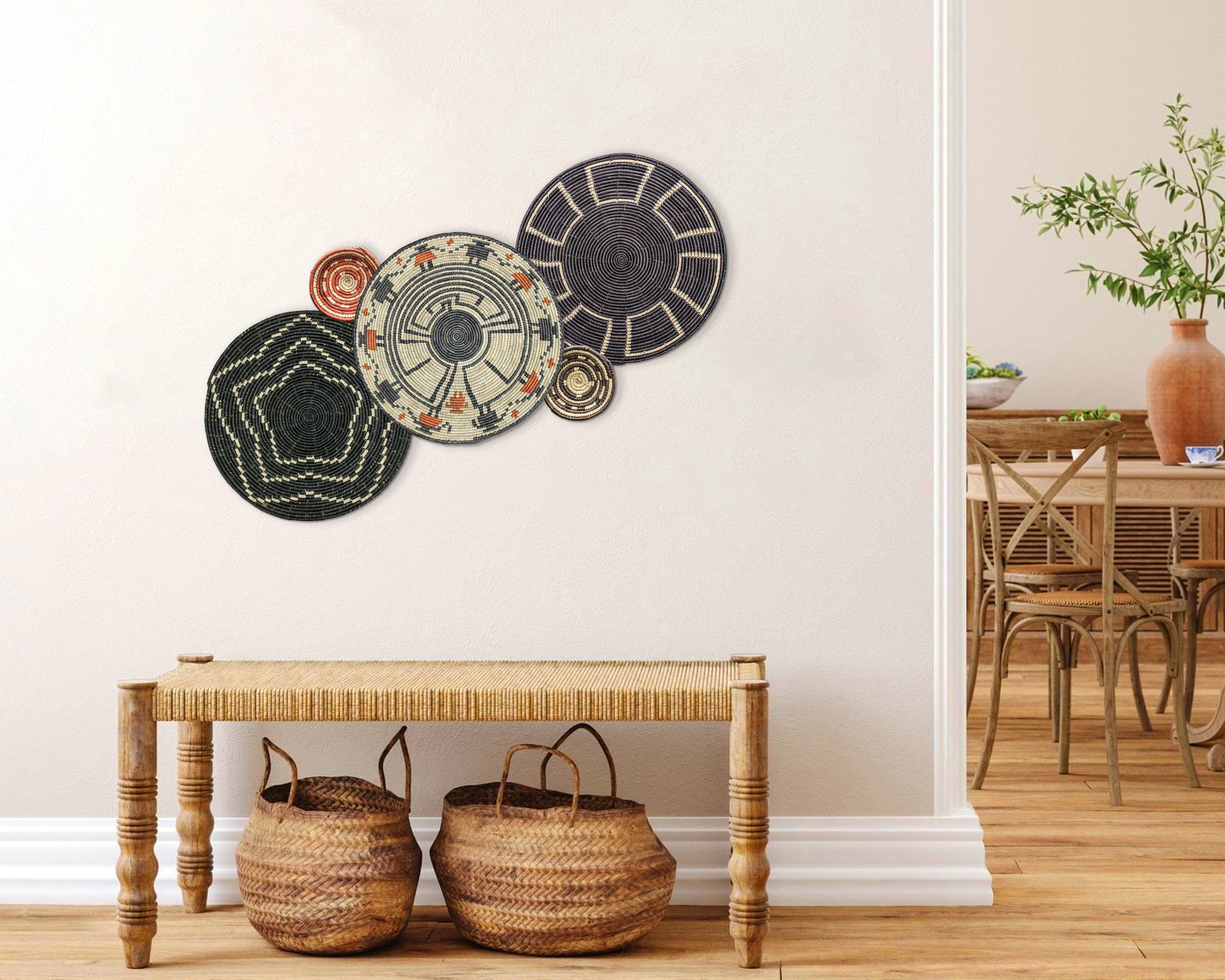 Set of 5 Handwoven wall baskets SET-61-5 N