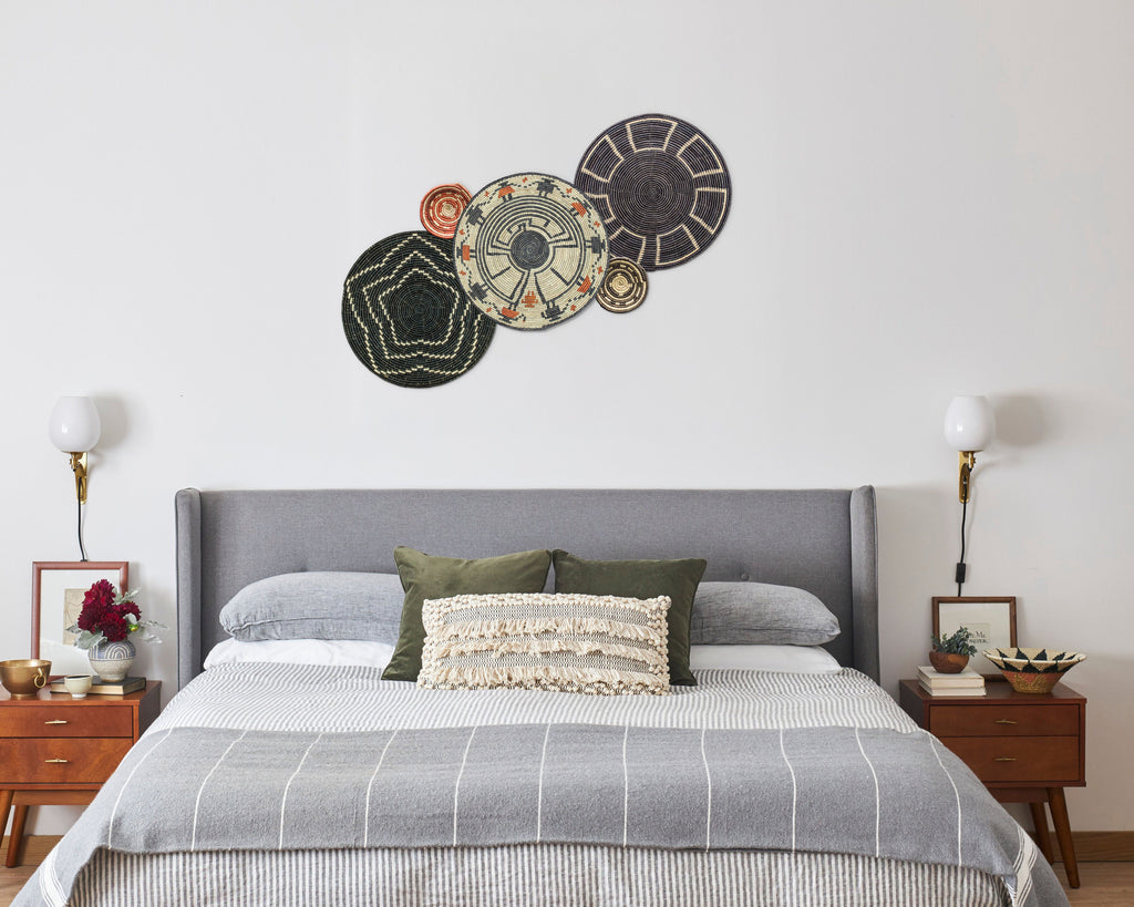 Set of 5 Handwoven wall baskets SET-61-5 N