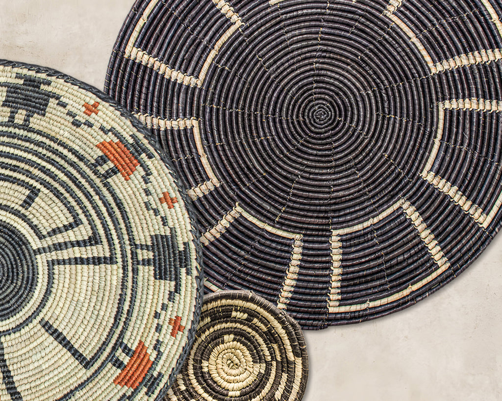 Set of 5 Handwoven wall baskets SET-61-5 N