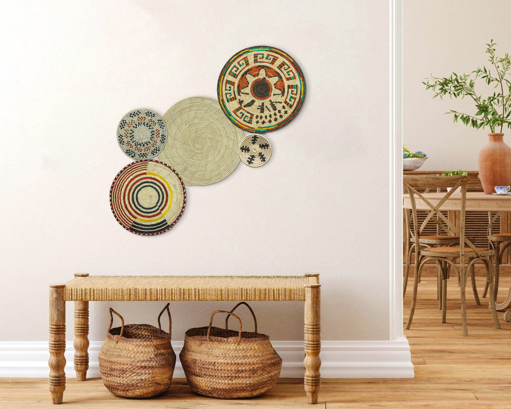 Set of 5 Handwoven wall baskets SET-64-5 N