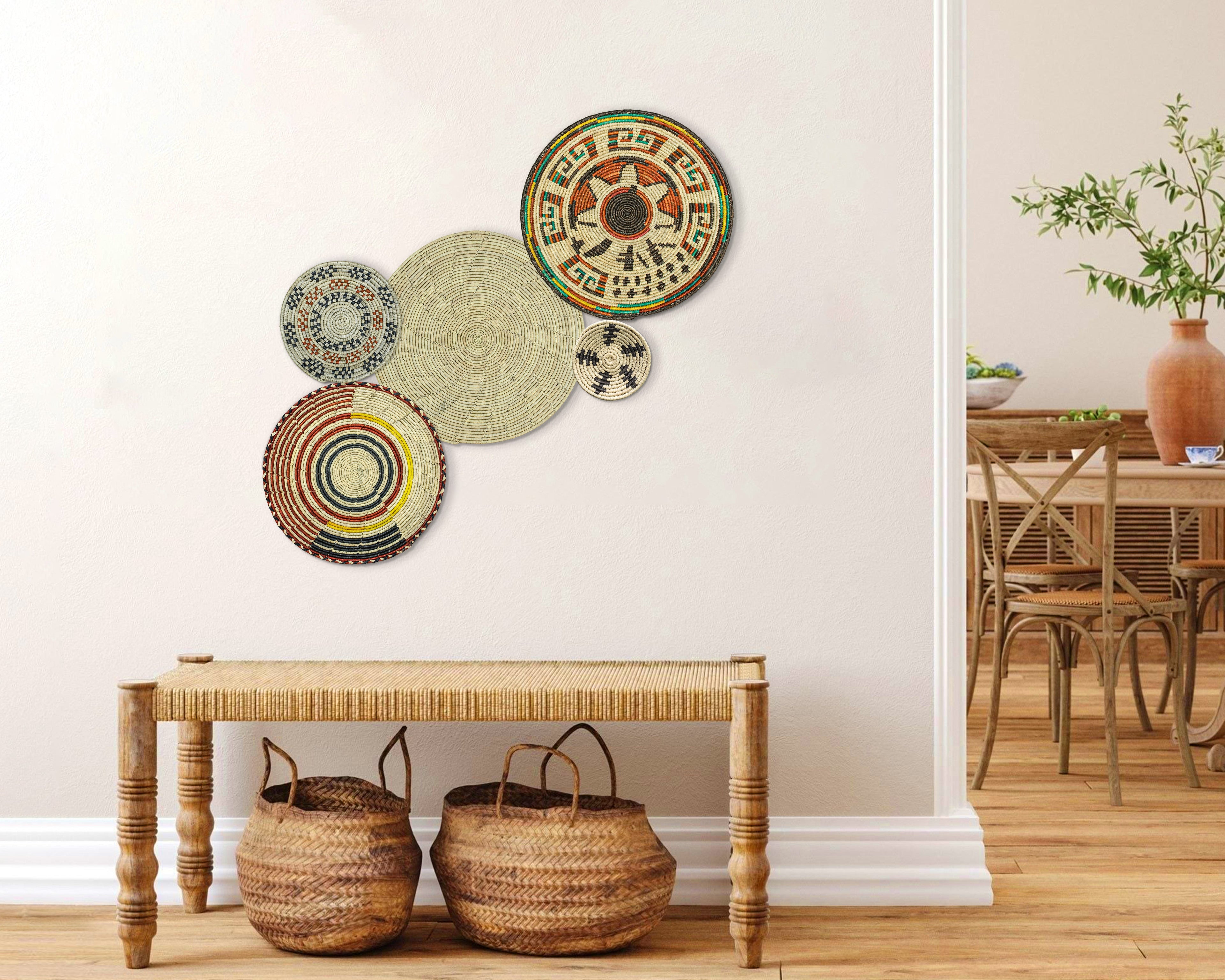 Set of 5 Handwoven wall baskets SET-64-5 N