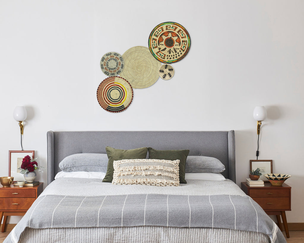 Set of 5 Handwoven wall baskets SET-64-5 N