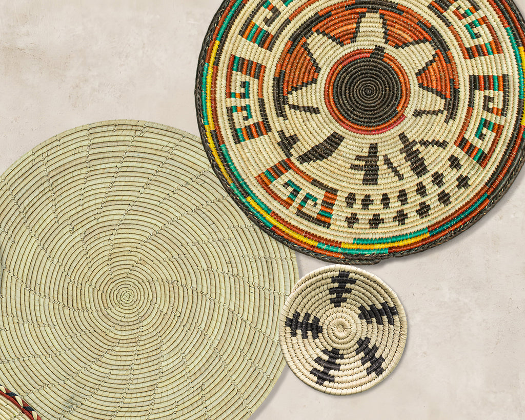 Set of 5 Handwoven wall baskets SET-64-5 N