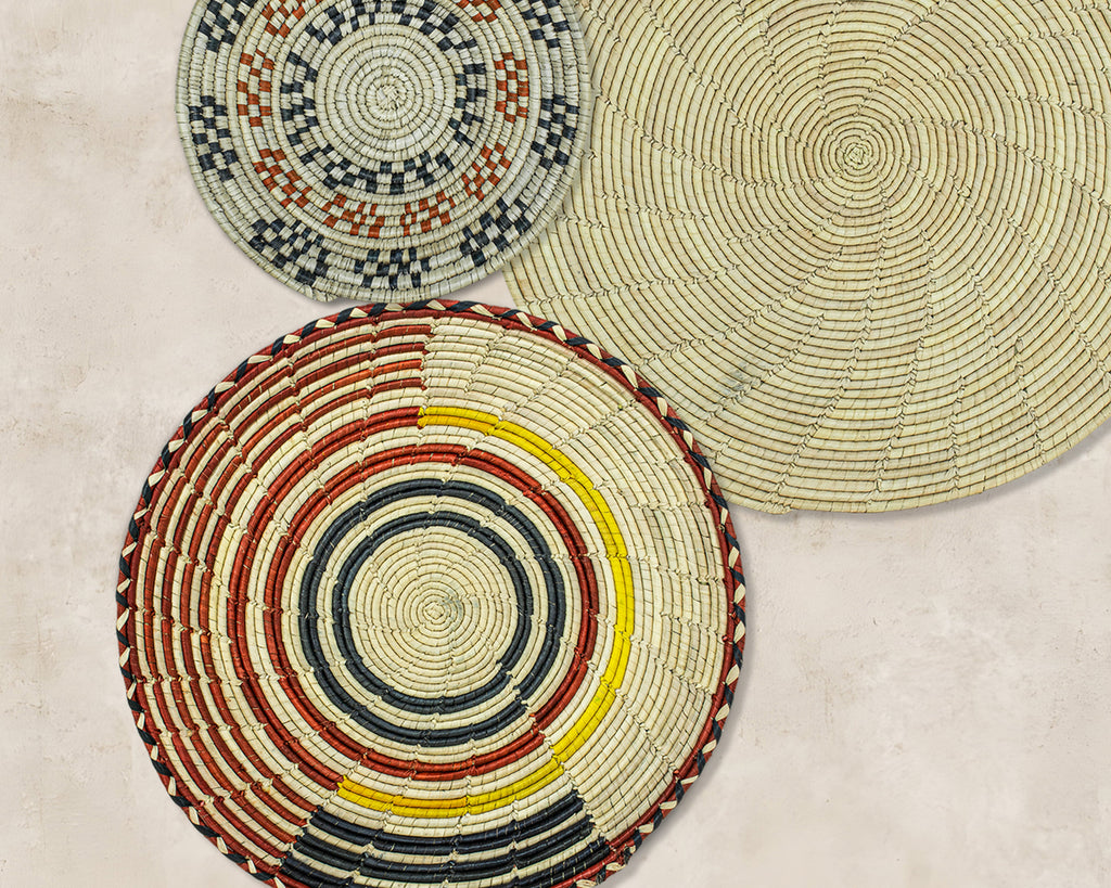 Set of 5 Handwoven wall baskets SET-64-5 N