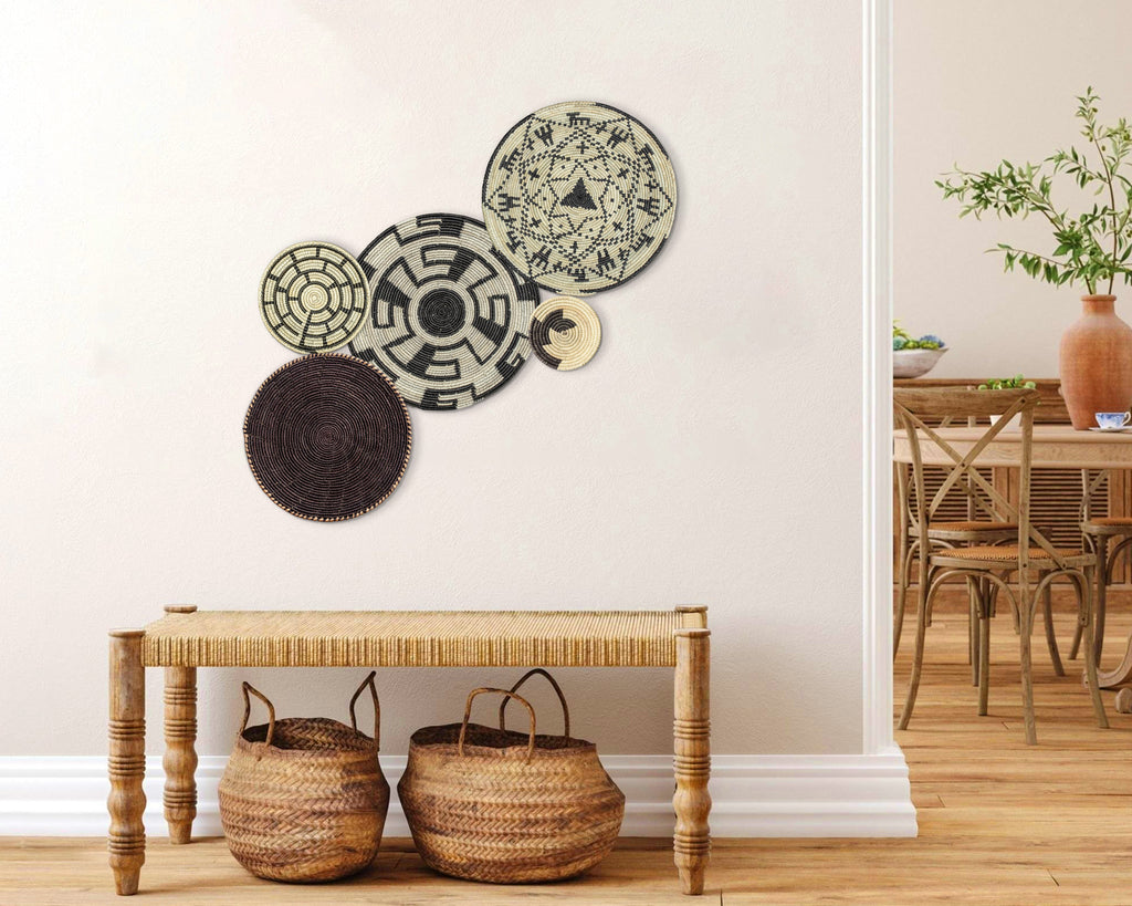 Set of 5 Handwoven wall baskets SET-65-5 N